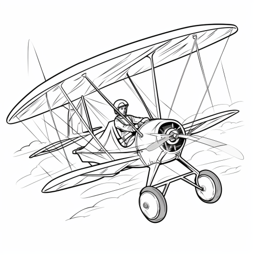 Cartoon style hang glider coloring page