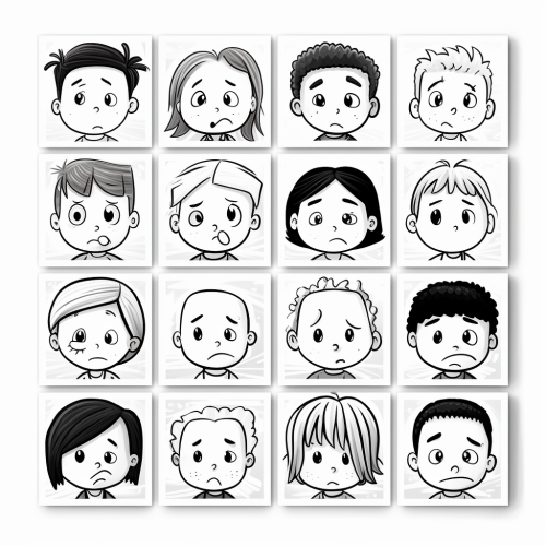 African American kids showing various emotions