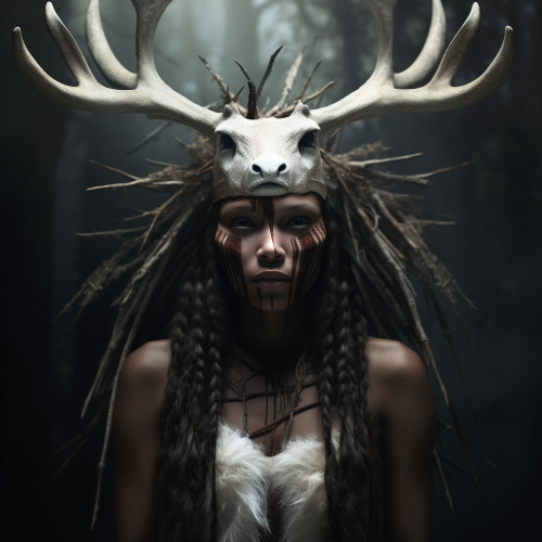 Kind Female with Feathery Skin and Antlers Kind Female with Feathery Skin and Antlers