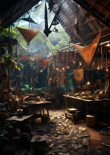 Vibrant Kite Shop in Jungle