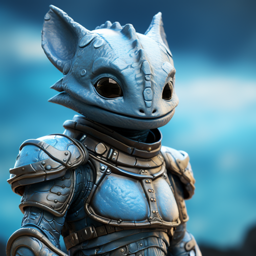 Knight alien in stitched armor