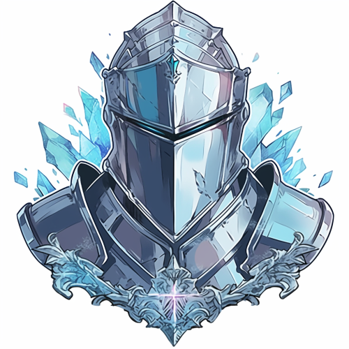 Illustration of Knight with Crystal Shield and Helm