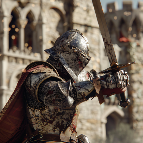 Knight fighting monster in high definition