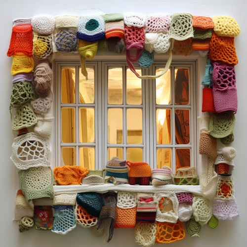 Cozy knitted window decor
