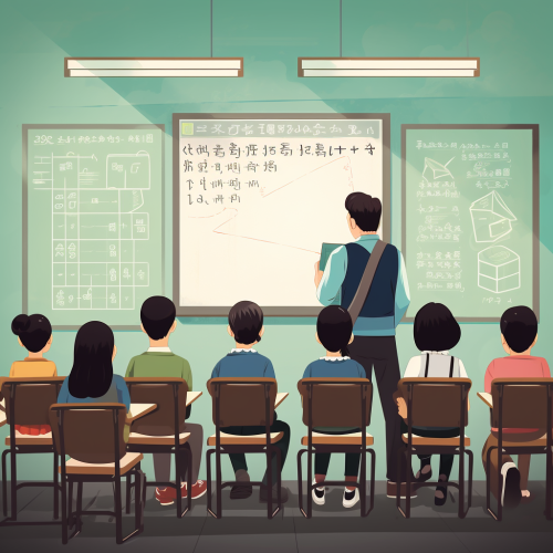 Korean high school classroom blackboard