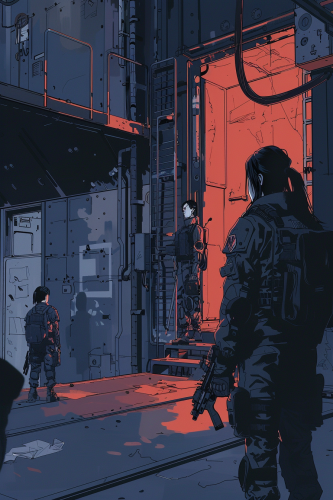 Korean Military Comic Scene Art