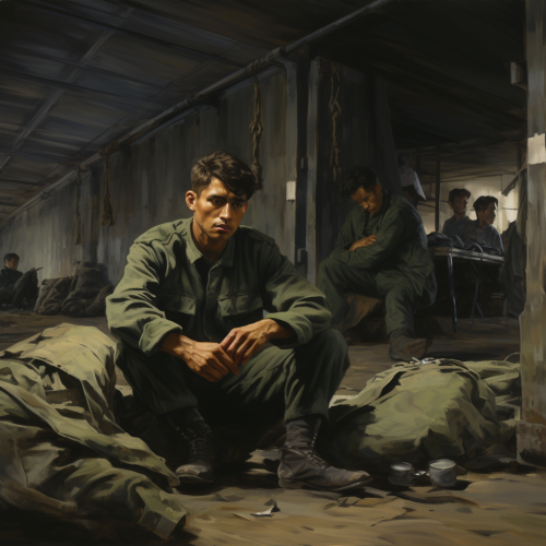 Korean soldiers in dormitory