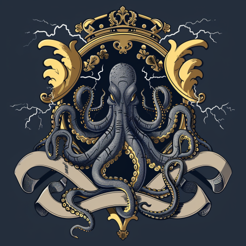 Kraken family crest in storm Kraken family crest in storm