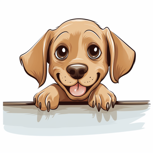 Smiling Labrador Retriever Peeking Over Table