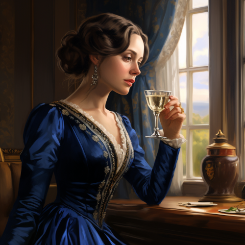lady in blue historical bal dress