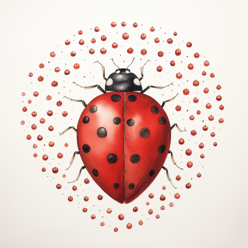 Ladybug drawing with hearts