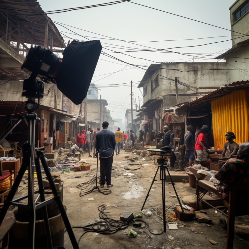 Lagos Film Director on Studio Set