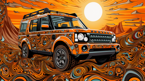 Off-road Land Rover Discovery illustration