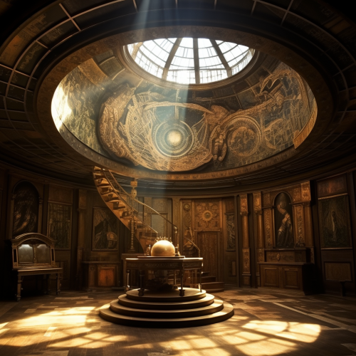 Image of a Large Sundial with Retractable Dome