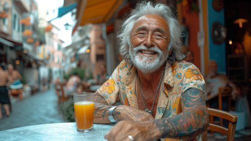 Old Napolitan People Drinking Coffee with Friends