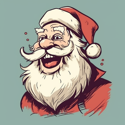 Santa laughing with joy