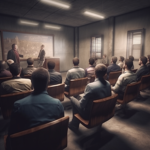 Group of People Sitting and Listening in Lecture