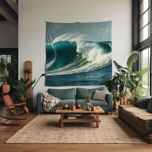 Vibrant artwork of legendary surfer