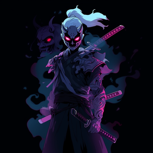 Legendary Drow Ronin with Half Oni Mask