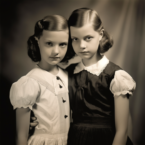 Vintage photograph of Lela and Jean, 1936