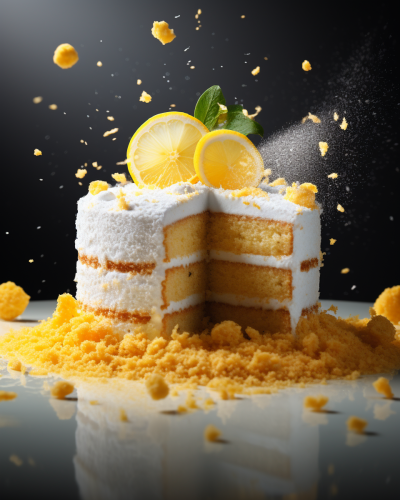 Scrumptious lemon cake with surrealistic charm Scrumptious lemon cake with surrealistic charm