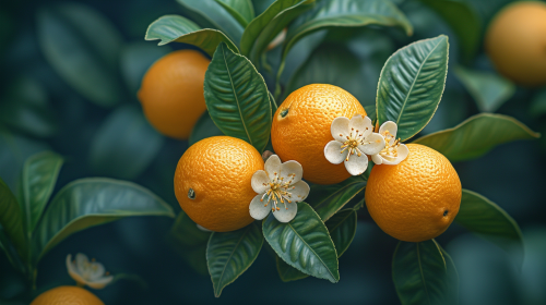 Lemon Fruit on Branch Image Lemon Fruit on Branch Image