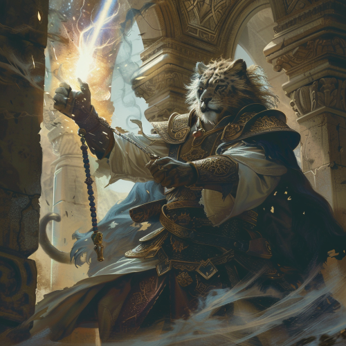 Cleric wielding holy power smite enemies