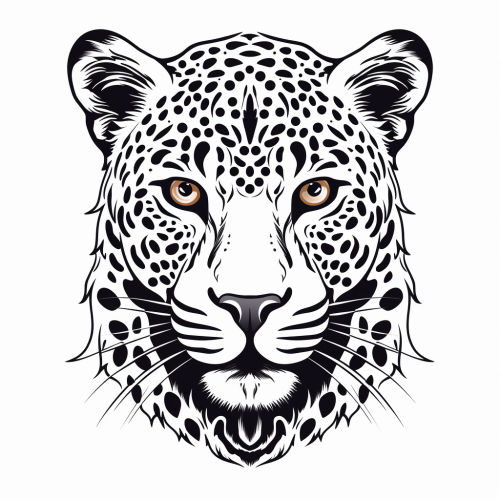 Leopard face in Harimono style