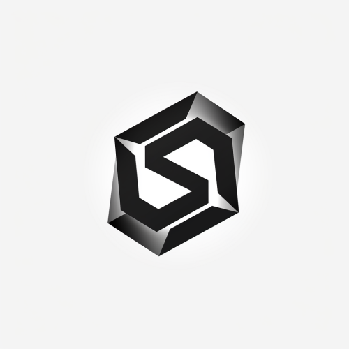 Simple Black and White Hexagonal Arrow Logo