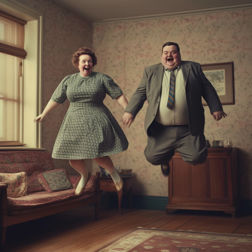 Levitating fat people in the 1950s Levitating fat people in the 1950s