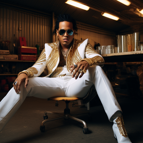 Lewis Hamilton dressed as Elvis Presley