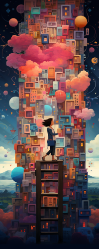 Vibrant midjourney prompt featuring Del Librario Zocalo