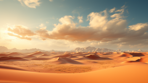 Desolate landscape consumed by sand dunes