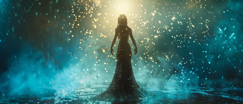 Woman in Snowy Scene