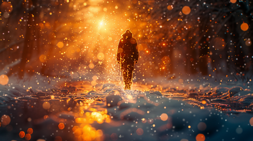 Light on Ice in Snow