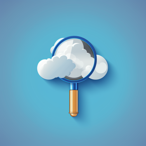 Limpid SaaS Company logo magnifying cloud contents