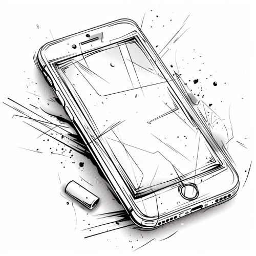 Cell Phone Line Art Graphic