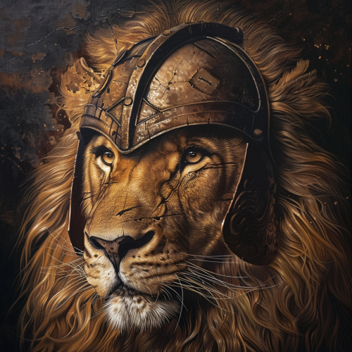 Lion Warrior Portrait Image