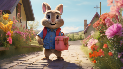 Little Lapin de Paque with backpack
