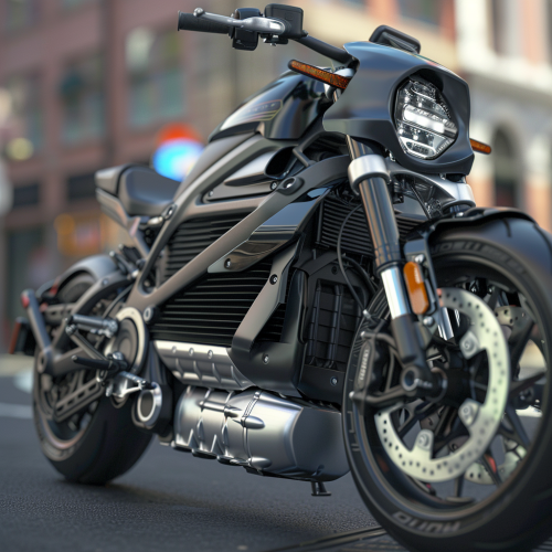 Detailed shot of Livewire motorcycle engine