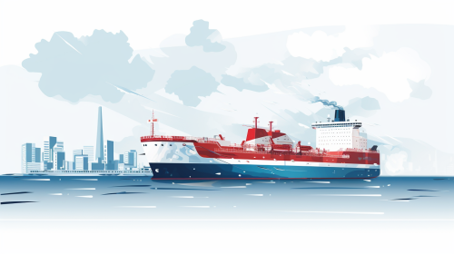 LNG Ship in clear Nordic Sea