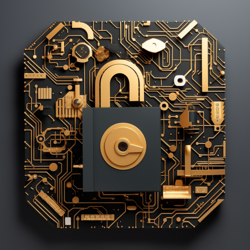 Closed lock and computer illustration