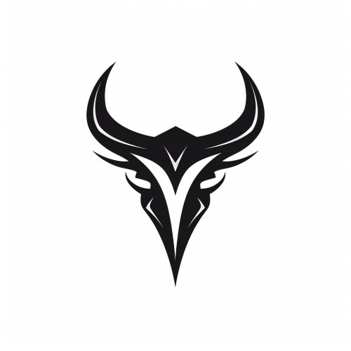 Black and white logo bullhorn