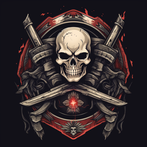 Logo shield with skull and bandage