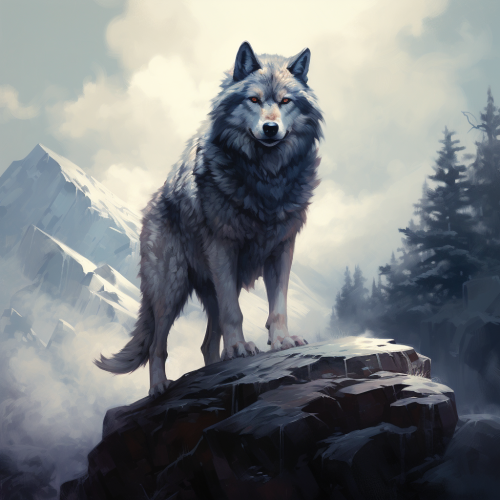 Majestic lone wolf in the wilderness