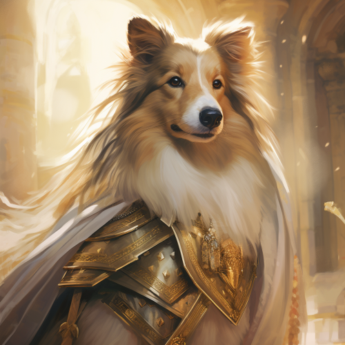 Long Hair Rough Collie Dog Knight Cute