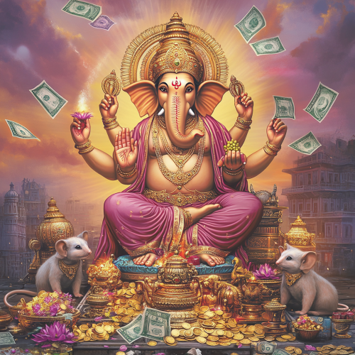 Lord Ganesha Lakshmi Vishnu Blessing