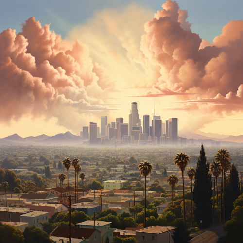 Aerial View of Los Angeles Cityscape