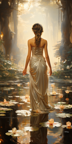 Beautiful Lotus Flower in Small Pond