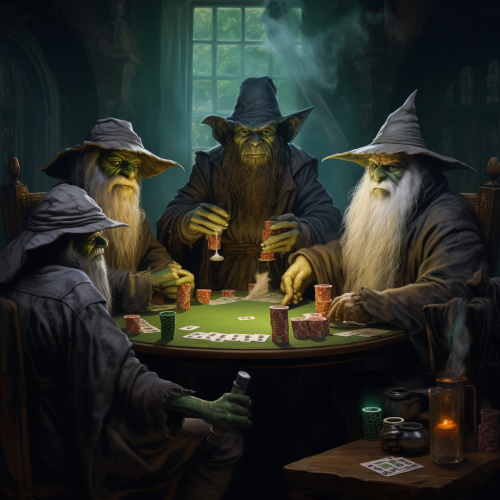 Legendary Characters Playing Poker